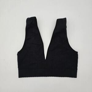 Anthropologie Bra Womens XS Small Modal Ribbed Bralette Punge V Wide Strap